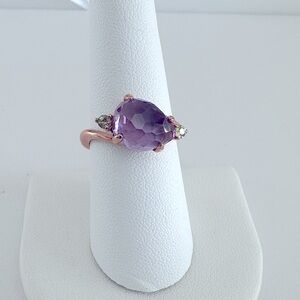 NEW Purple amethyst peridot Gemstone Ring